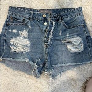 Just USA Women's Ripped Blue Jean Shorts